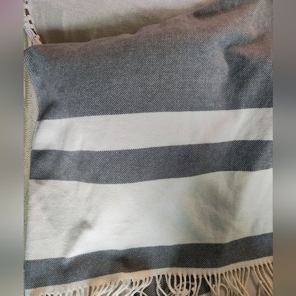 Sundance Wool Blend Fringed Poncho Open Knit Striped Cape One Size Bohemian - Picture 9 of 11